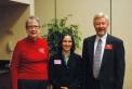 At the July 2012 meeting of the ARRL Board of Directors, President Kay Craigie, N3KN, and Southeastern Division Director Greg Sarratt, W4OZK, pose with Andrea Hartlage, KG4IUM. Hartlage retired from the Board effective August 1 because she has accepted a 